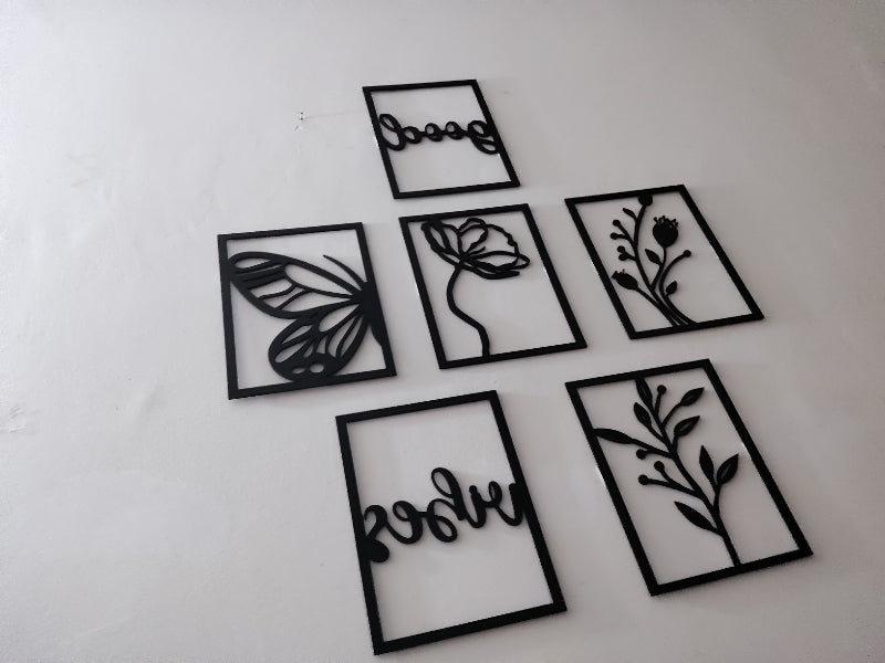 Wooden Wall Decor Hangings (Set of 6)