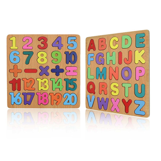 3d Wooden Alphabet and Numeric Puzzles