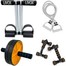 Double Toning Resistance Tube, Heavy Tummy Trimmer , Pushup bar And Ab roller Resistance Tube