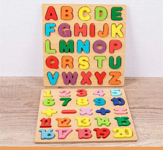 3d Wooden Alphabet and Numeric Puzzles